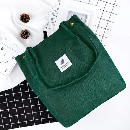 2Pcs Corduroy Tote Bag for Women,Cute Tote Bags, Shoulder Handbags School Shopping Bag for Girls Women for Mother'S Day Gift